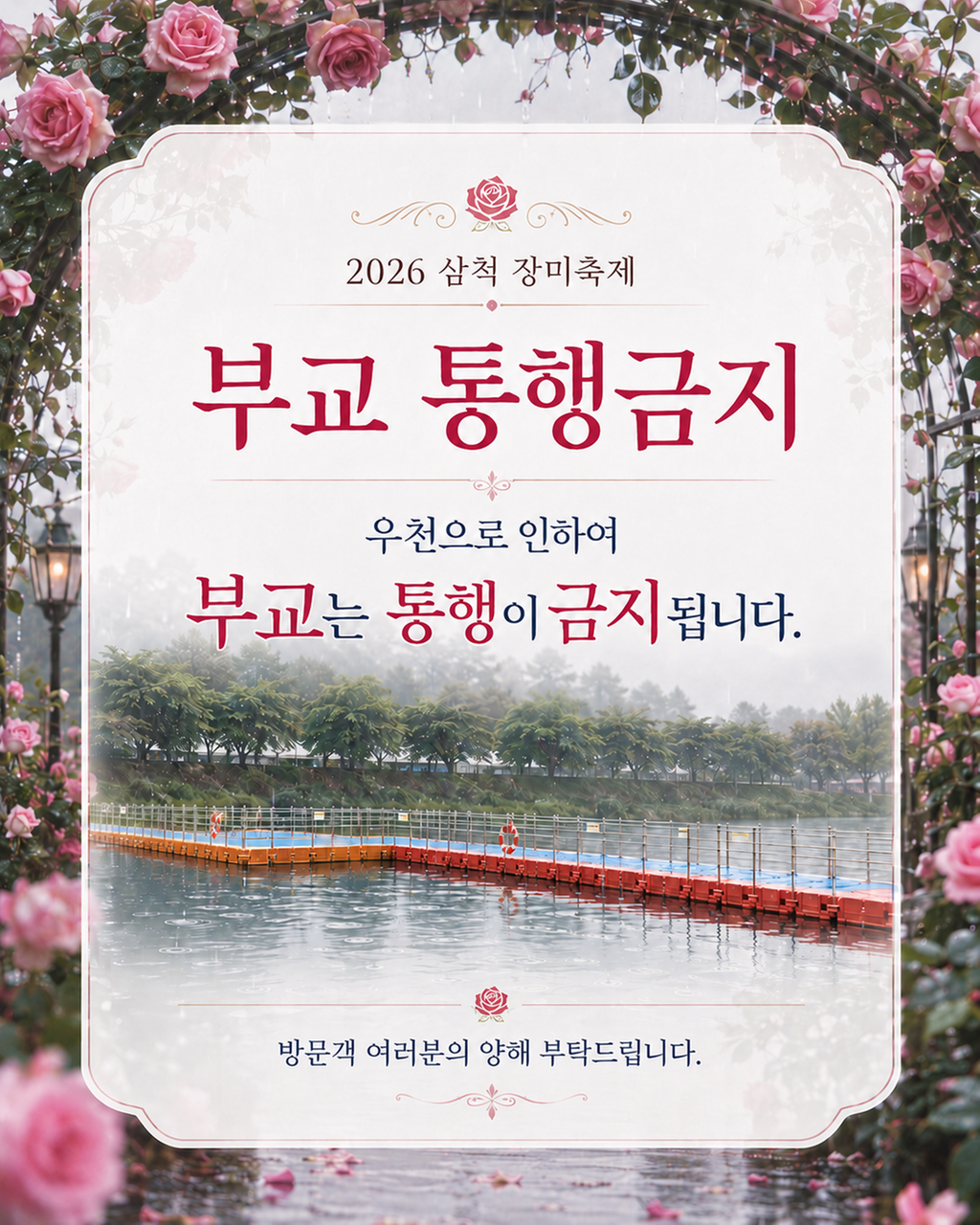 장미축제 카드뉴스(부교통행금지안내)