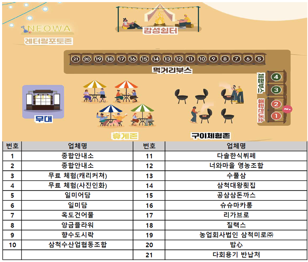 2025 너와 포차거리 부스 배치도